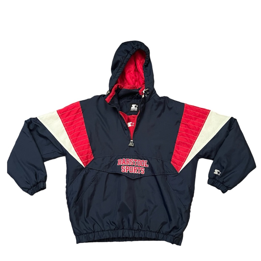 Rare Barstool Sports Starter Black Label Pullover Hooded Jacket Men's XL